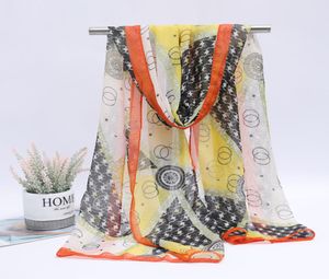 2020 mody kobiety szyfonowe szaliki elegancka geometria drukowana szalik duży szal