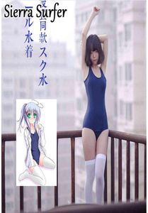 Kadınlar Japon mayo sukumizu anime cosplay kız öğrenci tek parça lacivert banyo kıyafeti 2104077978611