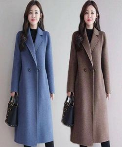 Women Winter estilo coreano Black Long Wool Blend Casat 2020 Ladies Fashion Windbreaker Roupos Plus Tamanho LJ2011282529593