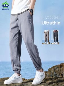 Summer Soft Lyocell Fabric Jogger Mens Spodnie cienki harajuku