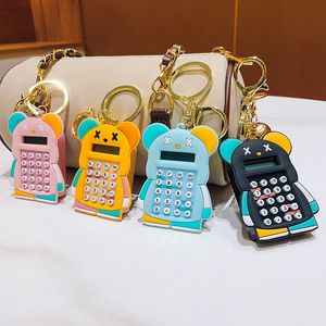 Cartoon Bear Calculator Keychain Söt mini Maze Car Key Chain Bag, Pendant Small Gift Wholesale