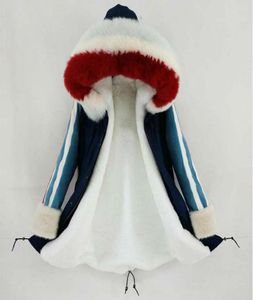 Oftbuy 2020ロングパーカー冬用ジャケット女性ナチュラルレアルフォックスファーカラーフードコート厚い暖かいアウターウェアデタッチ可能なストリートウェアNew7031522