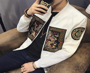 Spring Men Bomber Jacket 2018 Novo moda chinesa Long Pao Jackets Men Slim Fit Manga Longa Casuais Casuais Breakbreaker 5xlm2847804