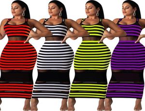 Hela designer kvinnor kläder sexiga bodycon randiga klänningar 2019 europeiska och amerikanska nattklubb skärmgarn sömmar tätt8843495