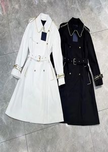 Jaqueta feminina Windbreaker Fashion Belt Trench Coats Quart Casual Outwear White Black Color SL Size8085869