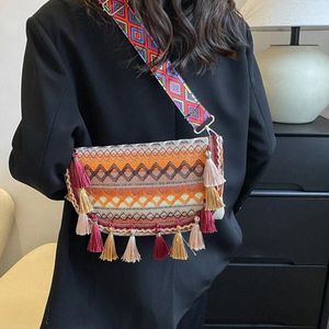 Evening Bags Summer Tassel Shoulder Bag For Women National Small Envelope Vintage Ladies Crossbody Handbag And Purse Messenger Cluch Sac