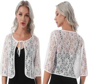 Женская куртка Cape Laceup Bridal Cardigan Tops Tope Pat Women Backets Белый цветочный кружев Bolero2467577