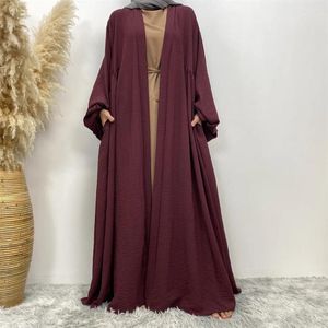 エスニック衣類オープンアバヤイードラマダンカーディガンマキシンドレスターキー着物アラブローブドバイイスラム教徒の女性カフタンイスラムムードマッドカジュアルアバヤ