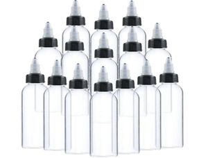 50pcs 30ml 60 ml 100 ml 120 ml Kunststoff leer Tattoo Tintenflasche Oberste Schwarze Kappe Transparent Clear Flaschen Tätowierzubehör 2012479272