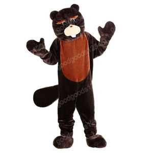 Rozmiar dla dorosłych Brown Beaver Mascot Costumes Halloween Fancy Party Sukienka Kreskówka Karnawał Karnawał Kostka wielkanocna Kostium urodzinowy