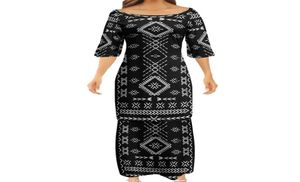 Sukienki robocze Urocze kobiety eleganckie klub Bodycon Samoan Puletasi Polynesian 2 set1575922