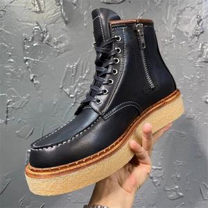 Fashion Man Auting Up Cadle Boot Round Toe Men Genuine Leather Designer Boot