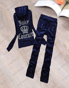 Tracksuit Womens Two Piece Pants Back Drill Letter Logo Decoration Hooded Regular Slim Tops Tighten Waist Pockets Trouse9525837