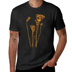 Herrtankstoppar ockra blommor t-shirt söt svett sport fans koreanska modeträning skjortor för män