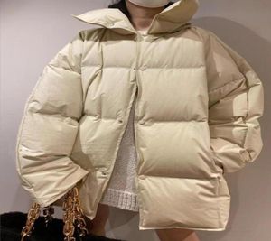 Women039s Down Parkas Winter White Duck Jacka Women Single Breasted Coat Kvinnlig varm varm lång överdimensionerad puffer Ytterkläder2714524