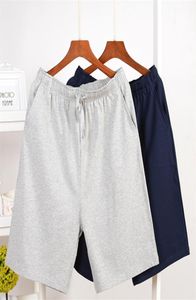 Mens bomullspyjamas Solid Loose Sleepwear Shorts Sommarmän Sovbottnar Hemkläder utanför pyjamasbyxor plus storlek MA700047432365