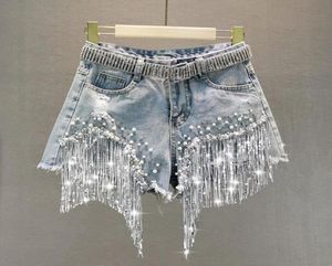 Women039s jeans shorts jeans fêmeas 2021 Summer use cintura alta emagrece