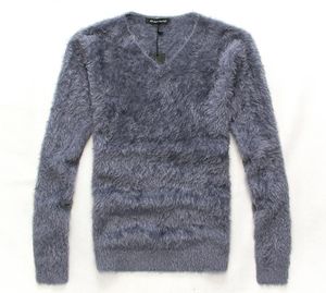 Cały 2016 Zimowy nowy przylot Men039s Odzież Męska moda Slim Vneck Pullover Mohair Sweter Bottoming Shirt Men Men Casu1919827