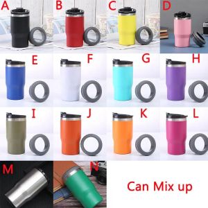 14 Colors 4-in-1 Can Cooler Tumbler 14oz Coffee Mug Stainless Steel Vacuum Cold Cans Holder for 12oz Beer Bottles Outdoor Portable Travel Car Cup
