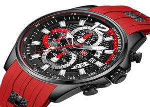 Mini Focus Fashion Men039s Watches Top Marka luksusowy kwarc wodoodporny zegar sportowy Relogio Masculino Red Silikon ST1651049