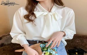 Women039s camicette camicie 2021 camicia a maniche lunghe autunnali Fashion corse coreane covo coreano satinata in chiffon camicetta Lady Style1551673