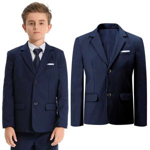 Set di abbigliamento per ragazzi blazer per bambini matrimonio forma formale solida giacca da gentilmans per feste di compleanno set per bambini set di abbigliamento primavera/estate q240517