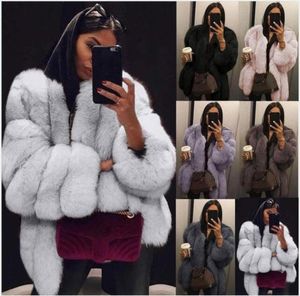 Women Winter Fur Top Fashion Pink Coat Elegant Thick Warm Outerwear Fake Jacket Chaquetas Mujer6217264