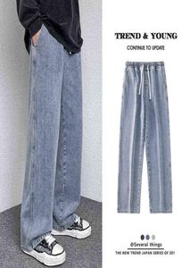 Men039s jeans byxor avslappnad vintage baggy kläder raka benbyxor koreanska mode man streetwear pop harajuku överdimensionerad pan6619298