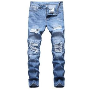 new Men039s Jeans cotton pants hole casual slim men new trend denim Hombre letter star man embroidery patchwork pant for trend 9002367