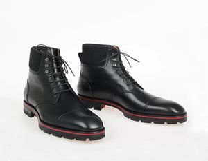 Winter Men High Top Boots S Shoes Syborcycle Boot Black أصلي من الجلد الدانتيل منصة اللباس غير الرسمي المصممين الفاخرين 38-47EU3051598