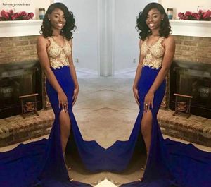 Abiti da festa abito da ballo di ragazze nere africane 2024 Royal Blue Mermaid Formale Pageant Holidays indossa un abito da sera di laurea più dimensioni