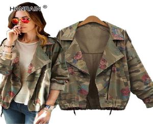 Wholeveste Manche Femme Long Sleeve XXL Rose Print Jeans Army Camo Camouflage Jacket Women Chaquetas Mujer Militar Primavera 2041911
