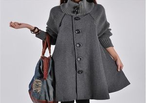 Nuove giacche da donna invernali autunnali Scepite coreane sciolte di grandi dimensioni a metà lunghe mano di lana a mantello a vento a vento da donna LJ2011061685011