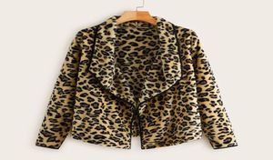 Abrigos Mujer Invierno 2020 Casaco de inverno Mulheres de leopardo de leopardo de colar de gola irregular solta jaqueta mujer ropa2925963