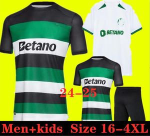 24 25 Cup Special Lisboa Soccer Jerseys 3: e Lissabon Ronaldo Coates Mathieu Jovane Cr7 Sporting 2024 2025 Cup Vinnare Män barnsatser Fjärde fotbollsskjorta hem borta tredje