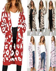 Autumn Winter Women039S Casual Long Cardigan Print Crochet Sticked Blue Long Sleeve Coat Sweaters Cardigans Tops Loose Knit L9965138