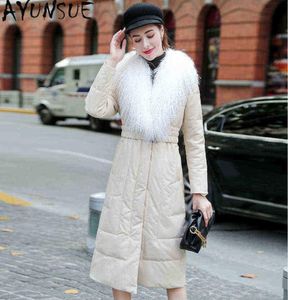 Ayunsue 2020 Winter Genuine Leather Jacket Women Long Sheepskin Jacket Female Korean 90 White Duck Down Jackets Chaqueta Mujer 81 1132964