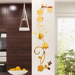 Adesivos de parede adesivos 3d formato de flor DIY adesivo acrílico decoração moderna decoração de casa de decoração de casa removível decalques de arte de parede mural