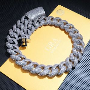 High End European and American Popular Trendy Hip-hop Cuban Chainstreet Fashion Diamond Inlaid 925 Silver 22mm