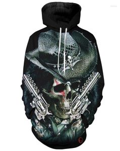 Men039s Hoodies CloudStyle Skull Cowboy 3D Men Gun Print Brand Design Hoody Sweatshirt Fashion Top Pullovers Streetwear6262463