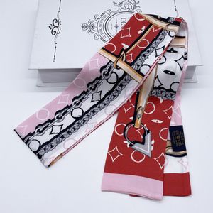 Prosty moda szalik miękki tkanina nadruk kwiatowy szyfonowy jedwabny opaska na kobiety moda moda długa torba torba szaliki wstążki