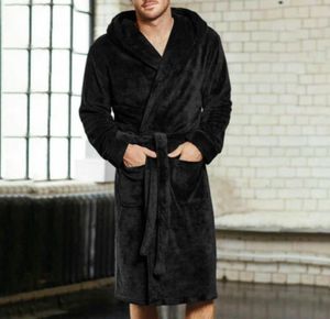 Men039s Long Home Sleepwear Robes sjal krage fleece badrock spa klänning kimono pyjamas svart blå grå8037828