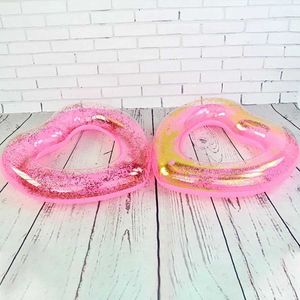 Sand Play Water Fun 1 piece of thick love swimming ring for adults swimming pool beach water sports heart shaped inflatable floating ring Q240517