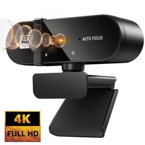 Webcams 4K Network Camera 1080p Mini 2K Full HD -камера с помощью микрофона 30 кадра USB -сетевой камеры, подходящей для ПК Youtube.