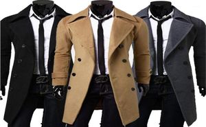 Khaki Trench Coat Mens Winter Jacket Casual Warm Long Jacket Men Oversized Windbreaker Overcoat Double Breasted Male Coats18920259