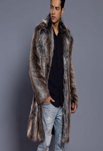 Women039s Fur Faux Mens Coat Winter Imitation Mink Overcoat Men Long Windbreaker randig för4882248