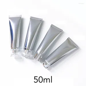 Бутылки для хранения 50 г серебряного алюминиевого пластикового сжима