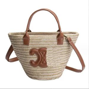 Projektantka letnia damska moda tkanina warzywna torba Arc de Beach Straw Burce Bag luksusowa torebka moda ramię