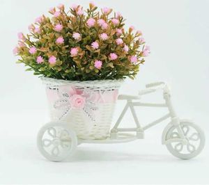 Pflanzer Töpfe 2021 Neues Fahrrad dekorativen Blumenkorb kreisförmiger Korb Rattan schwimmendes Fahrrad Dekorative Blumenkorb Party Dekorative Blumenkorb 240517