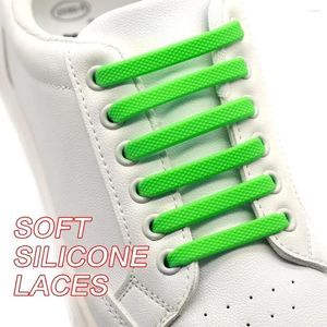 Części butów 16PCS Elastyczne koronki wszystkie trampki Silikonowe rozciąganie sznurowade unisex moda bez krawata gumka gumowa
